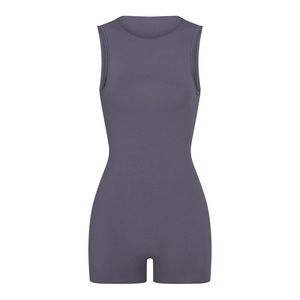 Skims Raw Edge Onesie in Thunder